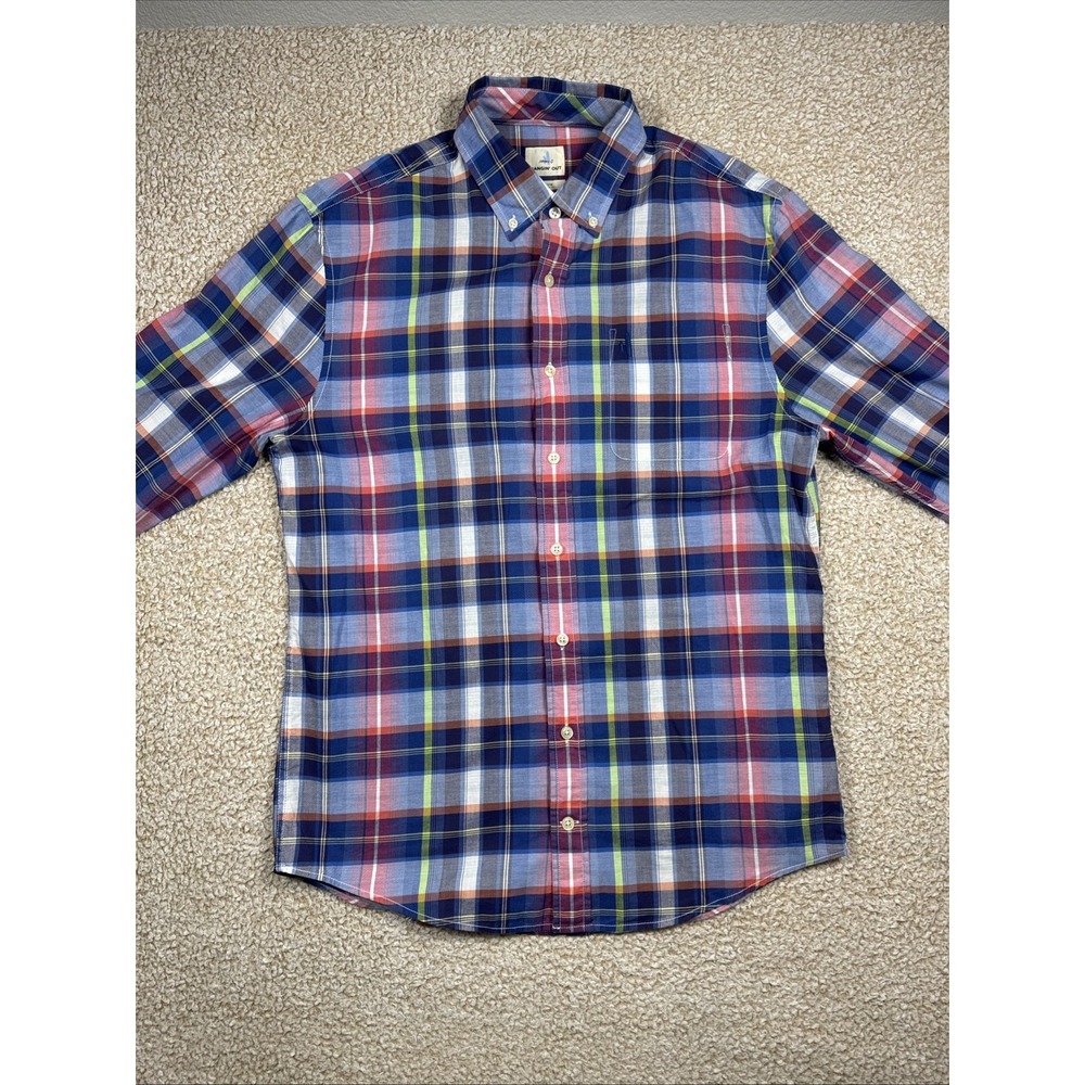 Johnnie-O Hangin' Out Men's M Button Down Shirt Plaid Check L/S Multi Color